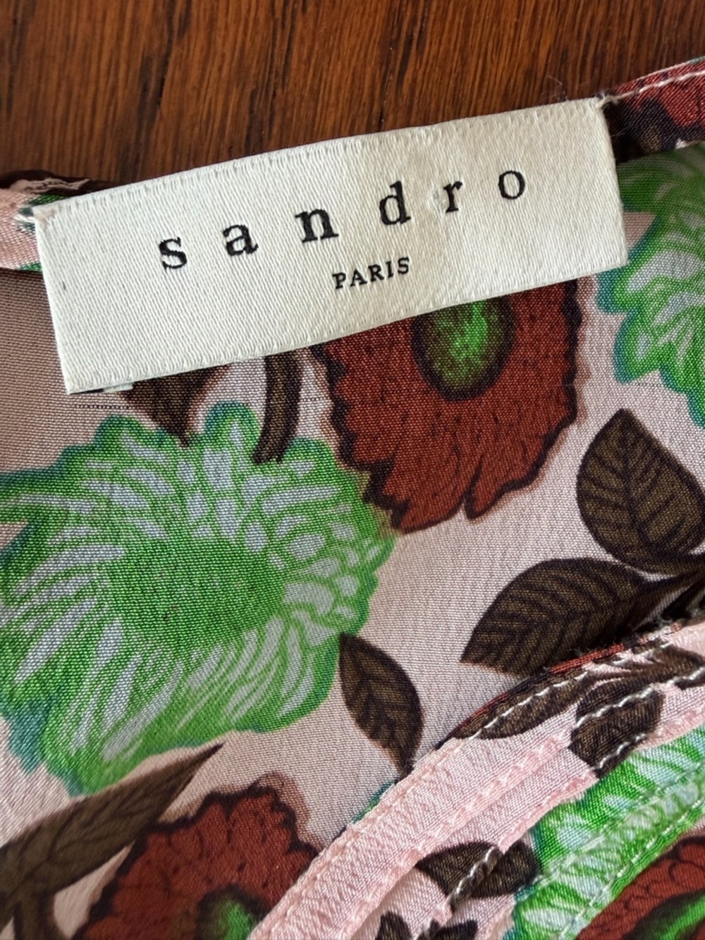 Sandro Antropique Floral Print Silk Dress size 40/ US 8 - Picture 9 of 13
